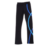 Maxbell Skating Tights Spiral Striped Pants Figure Skinny Skate Trousers Blue 100