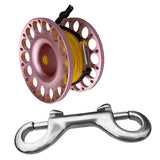 Maxbell Compact Scuba Diving Dive Finger Spool Reel with 50Ft Yellow Line Pink