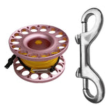 Maxbell Compact Scuba Diving Dive Finger Spool Reel with 50Ft Yellow Line Pink