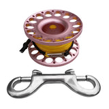 Maxbell Compact Scuba Diving Dive Finger Spool Reel with 50Ft Yellow Line Pink