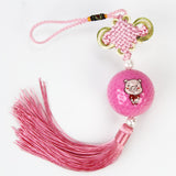 Maxbell Chinese Knot with Golf Ball Home Car Hanging Ornament Gift Pink