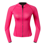 Maxbell 2mm Neoprene Women Wetsuit Jacket Coat for Scuba Diving Swimming Rose Red XS