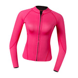 Maxbell 2mm Neoprene Women Wetsuit Jacket Coat for Scuba Diving Swimming Rose Red XS