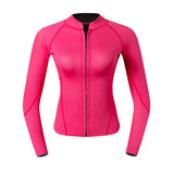 Maxbell 2mm Neoprene Women Wetsuit Jacket Coat for Scuba Diving Swimming Rose Red XS