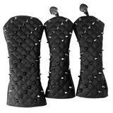 Maxbell 3Pcs/Set Golf Headcover 460cc Driver Wood Head Cover & No. Tag Black