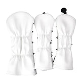 Maxbell 3Pcs/Set Golf Headcover 460cc Driver Wood Head Cover & No. Tag Black White