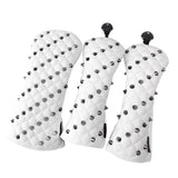 Maxbell 3Pcs/Set Golf Headcover 460cc Driver Wood Head Cover & No. Tag Black White