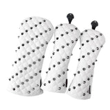 Maxbell 3Pcs/Set Golf Headcover 460cc Driver Wood Head Cover & No. Tag Black White