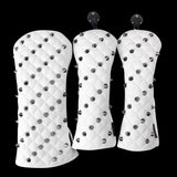 Maxbell 3Pcs/Set Golf Headcover 460cc Driver Wood Head Cover & No. Tag Black White