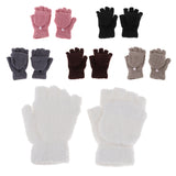 Maxbell Winter Warm Plush Mittens Half Finger Short Fingerless Sports Gloves Pink