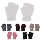 Maxbell Winter Warm Plush Mittens Half Finger Short Fingerless Sports Gloves Pink