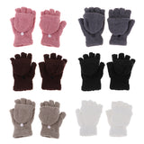 Maxbell Winter Warm Plush Mittens Half Finger Short Fingerless Sports Gloves Pink