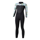 Maxbell 3mm Neoprene Wetsuits Long Sleeve Diving Suit Jumpsuits Black-Floret-L