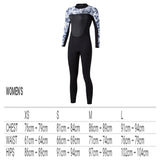 Maxbell 3mm Neoprene Wetsuits Long Sleeve Diving Suit Jumpsuits Black-White-XS
