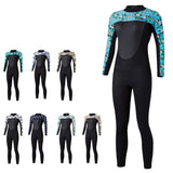 Maxbell 3mm Neoprene Wetsuits Long Sleeve Diving Suit Jumpsuits Black-Blue-L
