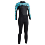 Maxbell 3mm Neoprene Wetsuits Long Sleeve Diving Suit Jumpsuits Black-Blue-L