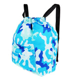 Maxbell Women Men Swim Beach Drawstring Backpack Dry Wet Separated Gym Bag Camo.Blue