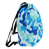 Maxbell Women Men Swim Beach Drawstring Backpack Dry Wet Separated Gym Bag Camo.Blue