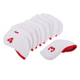 Maxbell 10pcs Golf Club Iron Head Cover Neopreen Headcover Iron Protect Set Red