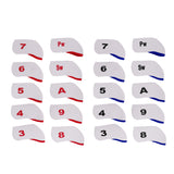 Maxbell 10pcs Golf Club Iron Head Cover Neopreen Headcover Iron Protect Set Red