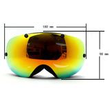 Maxbell Winter Snow Sport Goggles Double Lens Ski Sun Snowboard Eyewear Mask Black