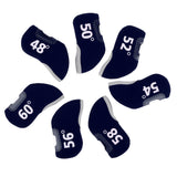 Maxbell 7 Pieces Golf Club Iron Putter Headcover Head Cover Protector Set Navy Blue