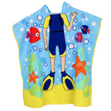 Maxbell Kids Surf Beach Hooded Poncho Changing Robe Pool Bath Towel Diver