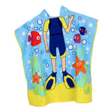 Maxbell Kids Surf Beach Hooded Poncho Changing Robe Pool Bath Towel Diver