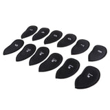 Maxbell 12 Pieces Waterproof PU Leather Golf Iron Head Cover Headcover Set Black 2