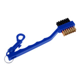 Maxbell Portable 2 Side Golf Club Cleaning Brush Groove Cleaner with Snap Clip Blue