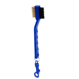 Maxbell Portable 2 Side Golf Club Cleaning Brush Groove Cleaner with Snap Clip Blue