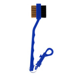 Maxbell Portable 2 Side Golf Club Cleaning Brush Groove Cleaner with Snap Clip Blue