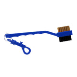 Maxbell Portable 2 Side Golf Club Cleaning Brush Groove Cleaner with Snap Clip Blue