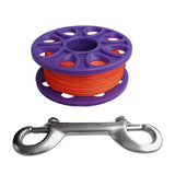 Maxbell Scuba Diving Finger Spool Reel with 18m Guide Line Ended Bolt Clip Purple