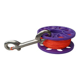 Maxbell Scuba Diving Finger Spool Reel with 18m Guide Line Ended Bolt Clip Purple