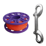 Maxbell Scuba Diving Finger Spool Reel with 18m Guide Line Ended Bolt Clip Purple