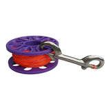 Maxbell Scuba Diving Finger Spool Reel with 18m Guide Line Ended Bolt Clip Purple