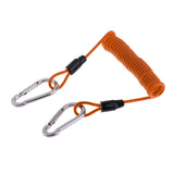 Maxbell Scuba Diving Spring Coil Rope with two Snap Clips for Current Dive Orange