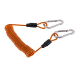 Maxbell Scuba Diving Spring Coil Rope with two Snap Clips for Current Dive Orange