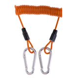 Maxbell Scuba Diving Spring Coil Rope with two Snap Clips for Current Dive Orange