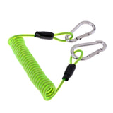 Maxbell Scuba Diving Spring Coil Rope with two Snap Clips for Current Dive Green