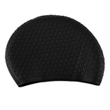 Maxbell Elastic Silicone Hair Protect Swimming Hat Long Hair Cap for Women Black