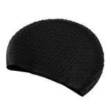 Maxbell Elastic Silicone Hair Protect Swimming Hat Long Hair Cap for Women Black