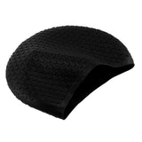 Maxbell Elastic Silicone Hair Protect Swimming Hat Long Hair Cap for Women Black