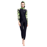Maxbell Women Girl Full Body Swimsuit Jumpsuit Rash Guard Wetsuit L Green + Black