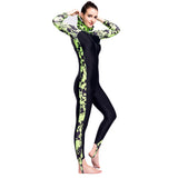 Maxbell Women Girl Full Body Swimsuit Jumpsuit Rash Guard Wetsuit XL Green + Black