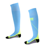 Maxbell 1 Pair Anti-Slip Compression Socks Sports Long Sock Sky Blue and Green Gray