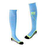 Maxbell 1 Pair Anti-Slip Compression Socks Sports Long Sock Sky Blue and Green Gray