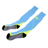 Maxbell 1 Pair Anti-Slip Compression Socks Sports Long Sock Sky Blue and Green Gray