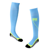 Maxbell 1 Pair Anti-Slip Compression Socks Sports Long Sock Sky Blue and Green Gray